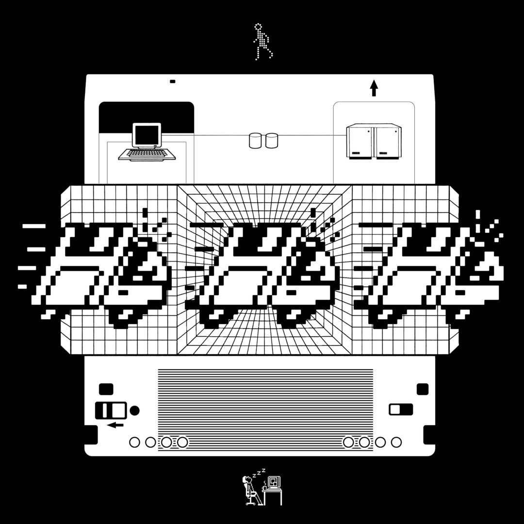 a glitchy looking floppy disk